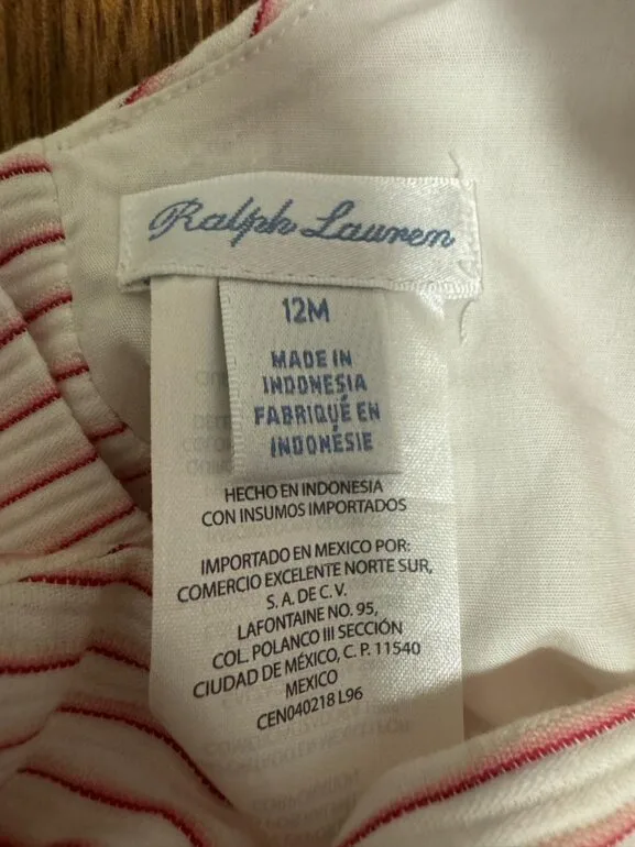 Vestido Ralph Lauren 12 meses Rayas rosa — foto 3