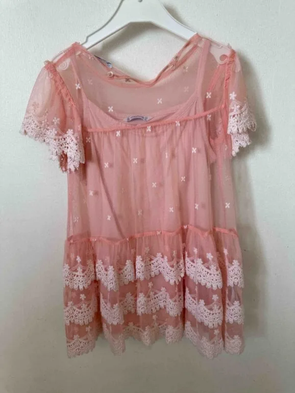Vestido Mayoral bordado color melón — foto 2
