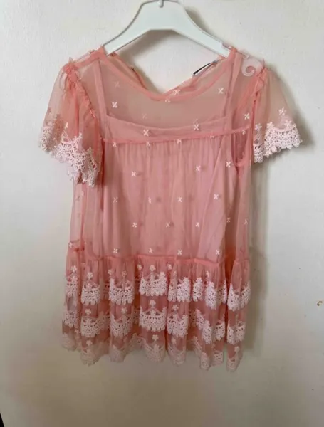 Vestido Mayoral bordado color melón
