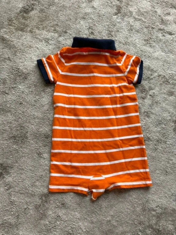 Trajecito Polo rayas naranja y blanco — foto 4