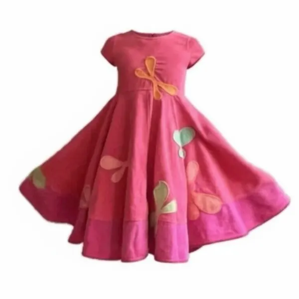 Vestido infantil colorido de pana