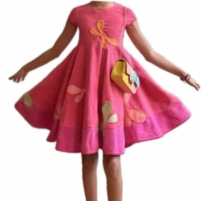 Vestido infantil colorido de pana — foto 10