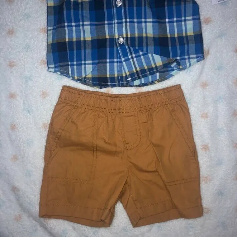 Ropa para bebé azul con café — foto 5