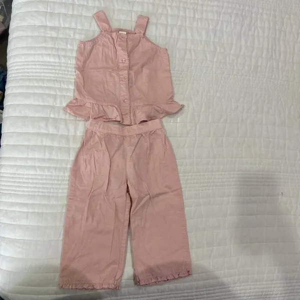 Traje rosa 100% algodon niña fresco