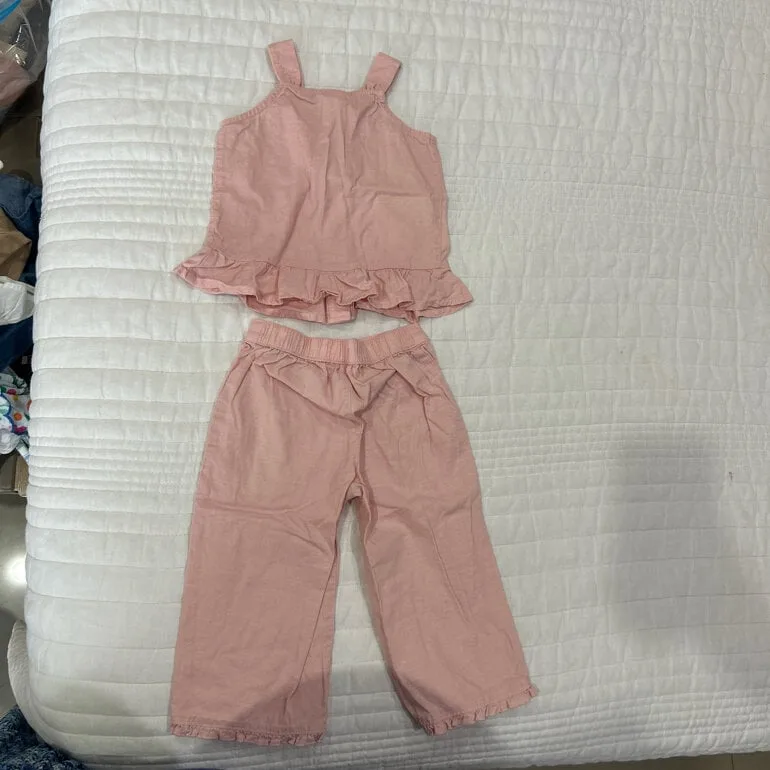 Traje rosa 100% algodon niña fresco — foto 2