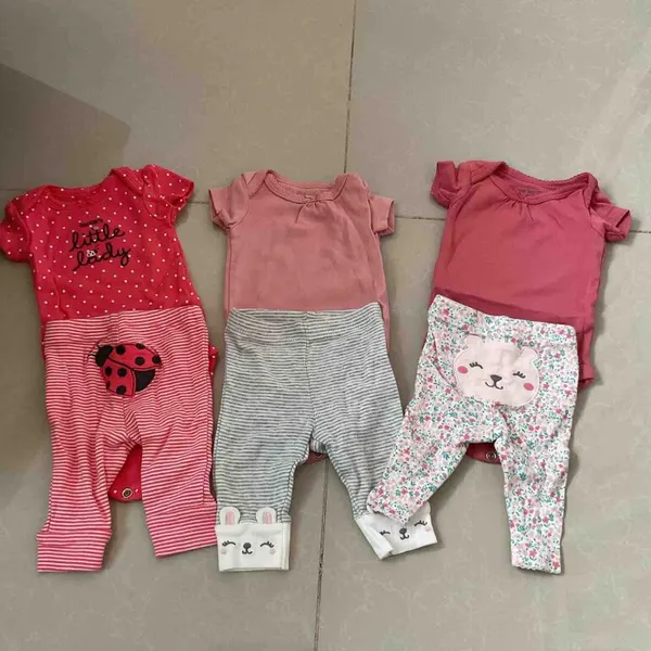 Tres pañaleros manga corta carters
