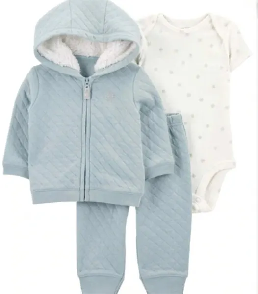 Set de body, campera y pantalón de copos